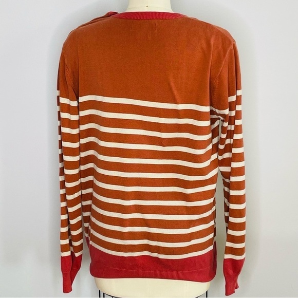 Commune De Paris 1871 Striped Sweater- White Shoulder Buttons- Size Medium - Picture 6 of 8